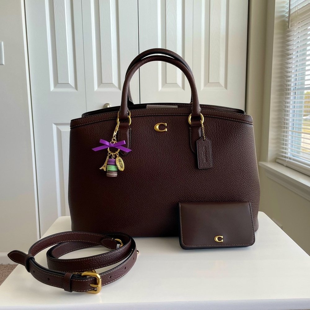 Coach Legacy Large Pebble Leather Carryall 35 w/Wallet calf leather